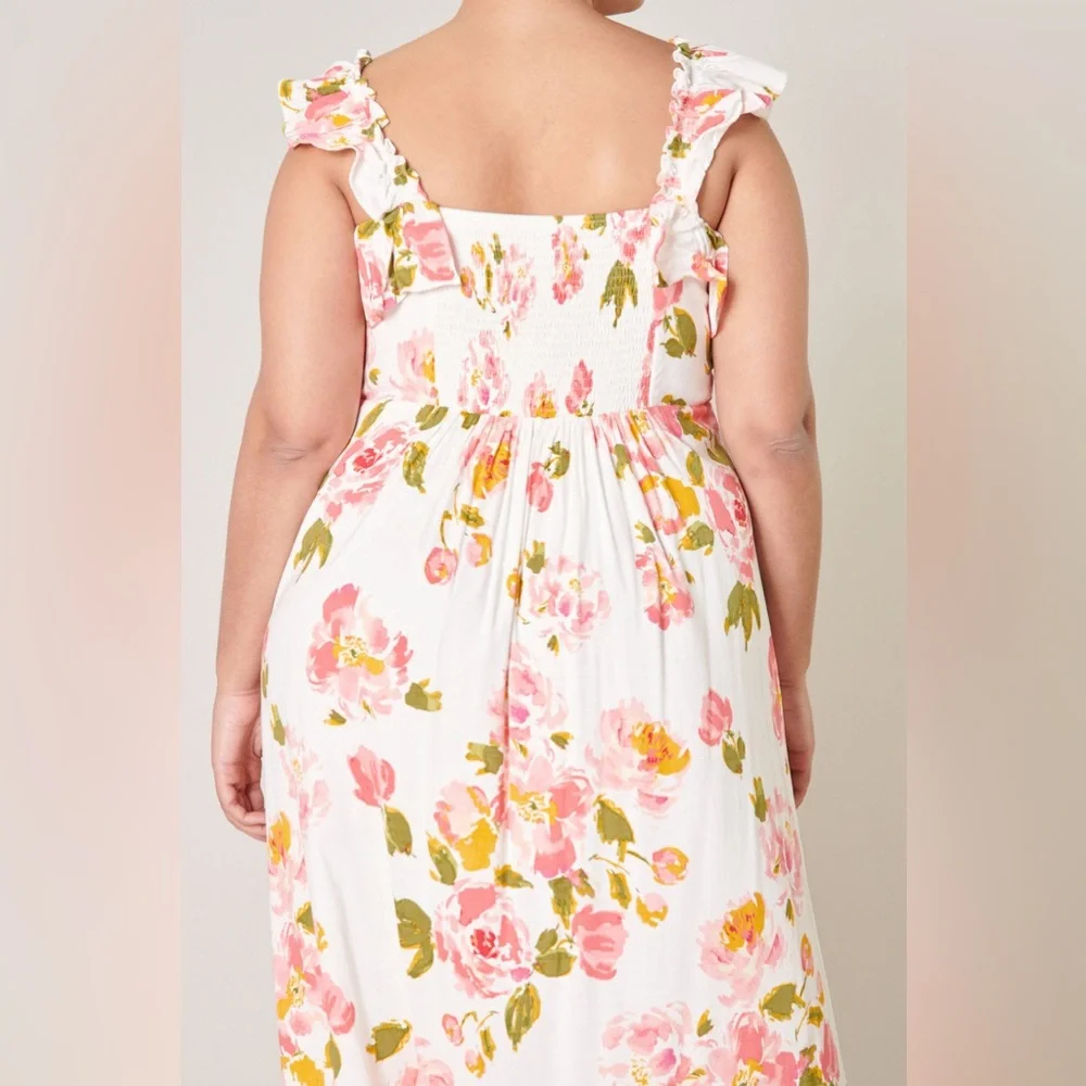 Worn Once - Sugarlips Curve Magdalena Midi Dress in Pink & W… - Picture 3 of 16